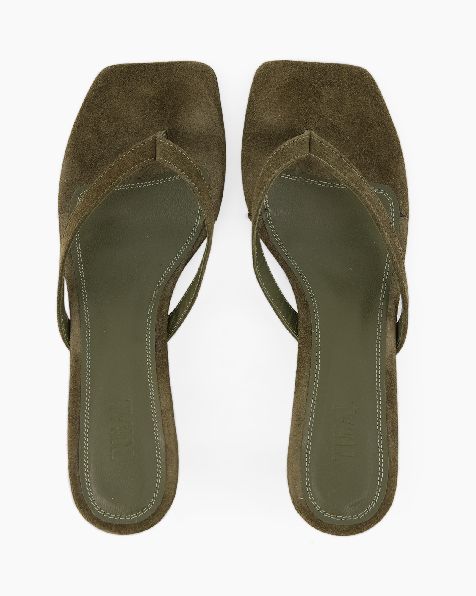 sandals, flip-flops, open-toe, leather, green