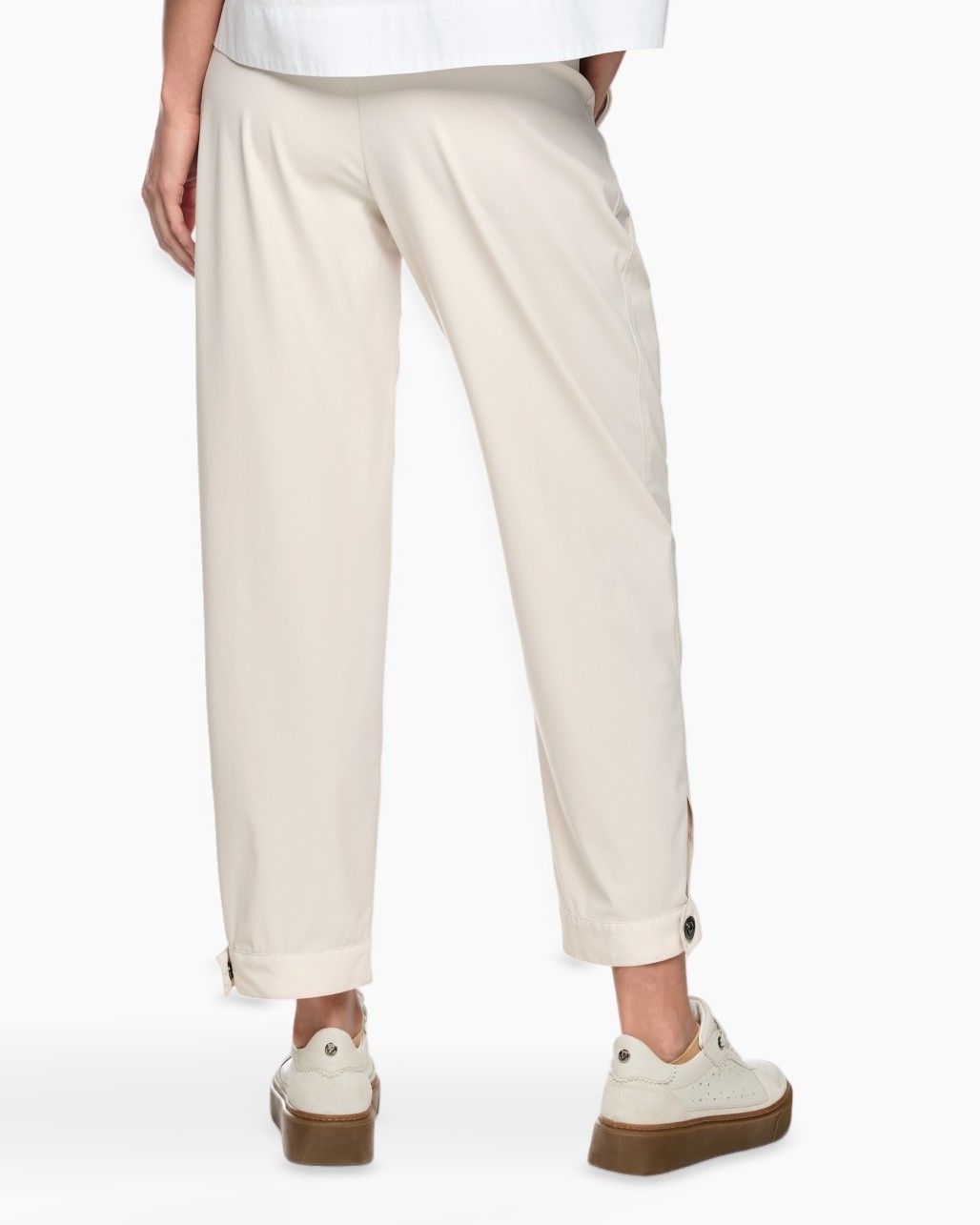 pants, beige, casual, rolled-up, flat-lay shoes