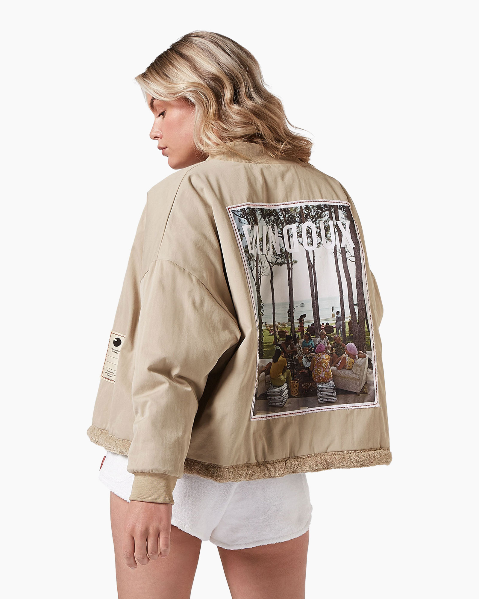 quilted, bomber, beige, fleece, zipper