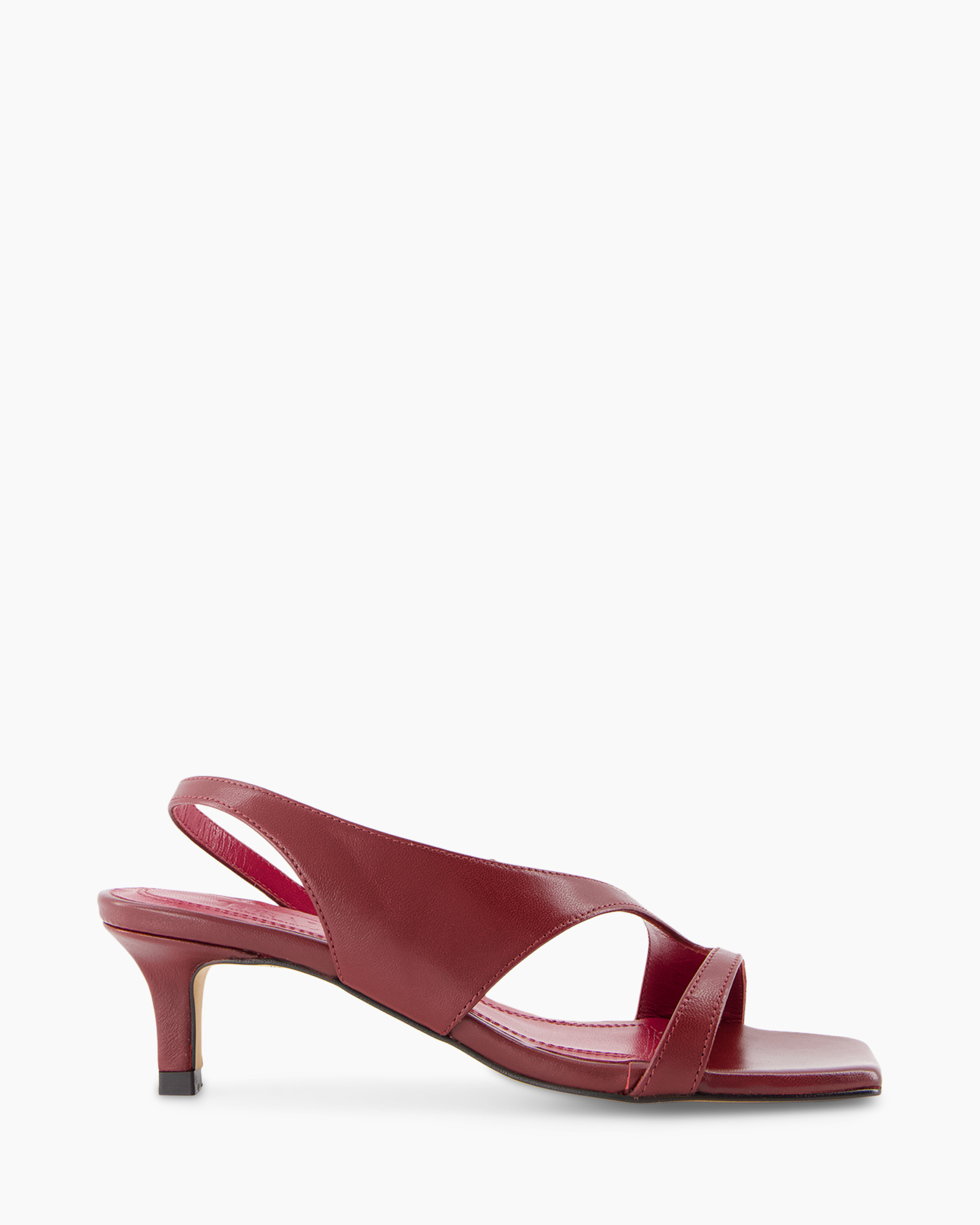 women, sandals, mid heel, burgundy, open toe