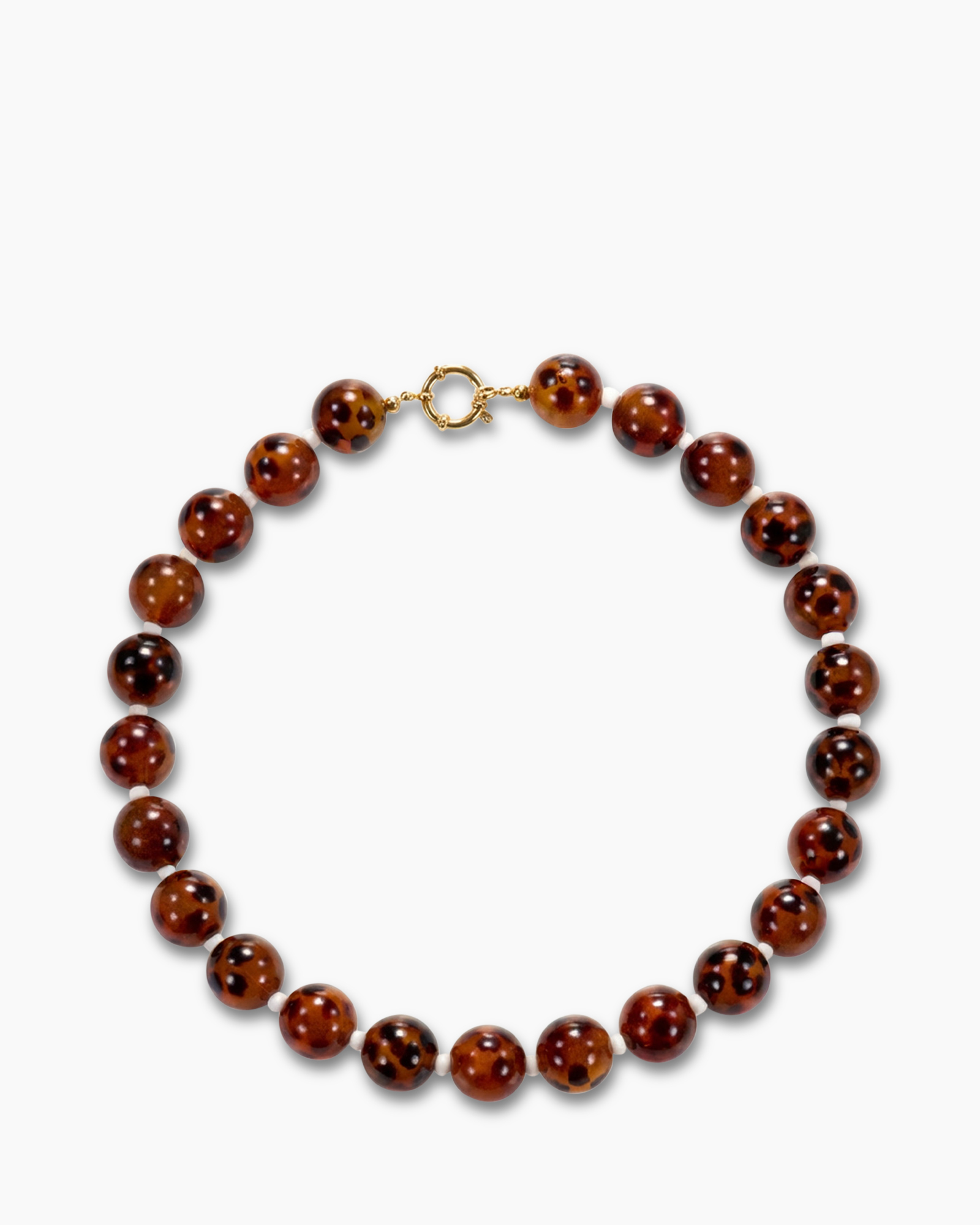 bracelet, beads, brown, tortoiseshell, gold-clasp
