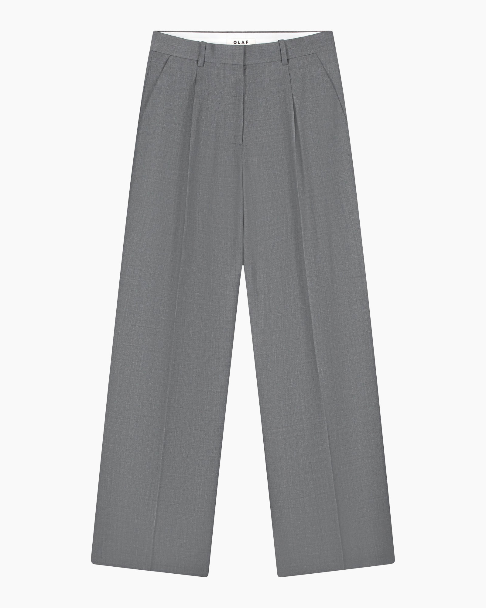 trousers, plaid?, gray, wide-leg, pleated