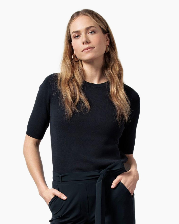Pullover Lana Ssl Solid Donker Blauw