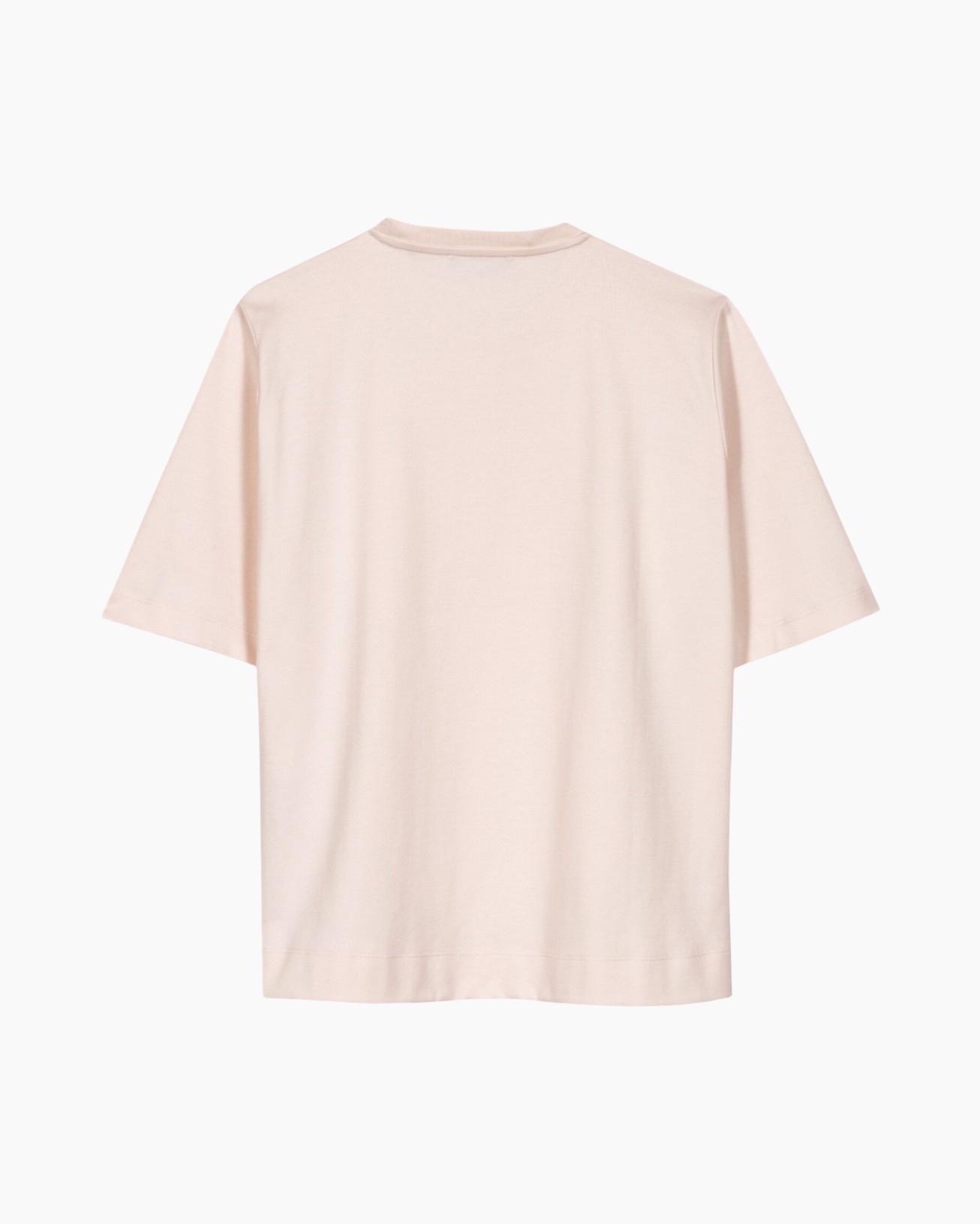 t-shirt, short-sleeve, crew neck, beige, solid color