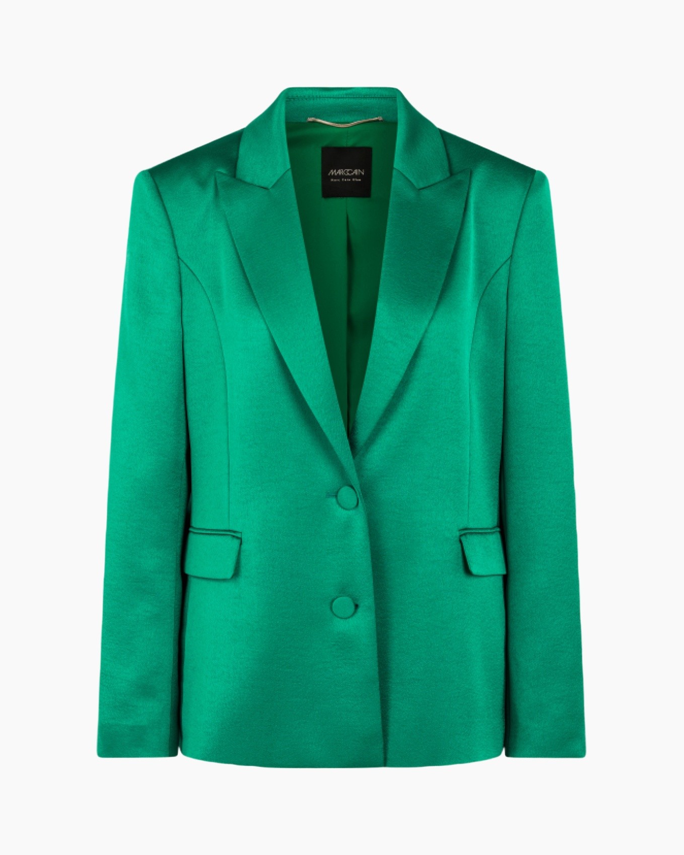 blazer, green, single-breasted, notched-lapel, two-button