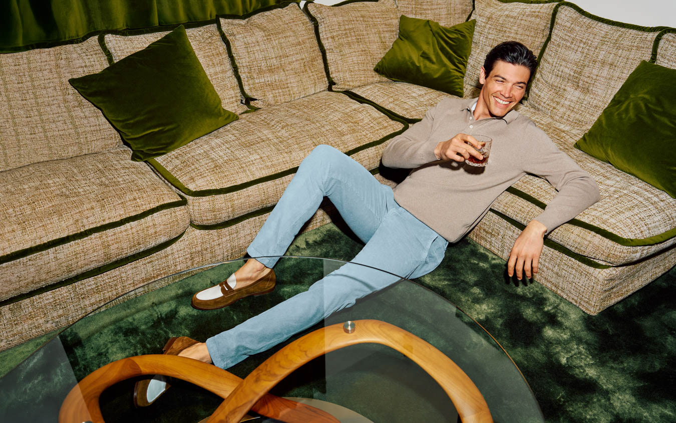 Person, Sitting, Pants, Couch, Man