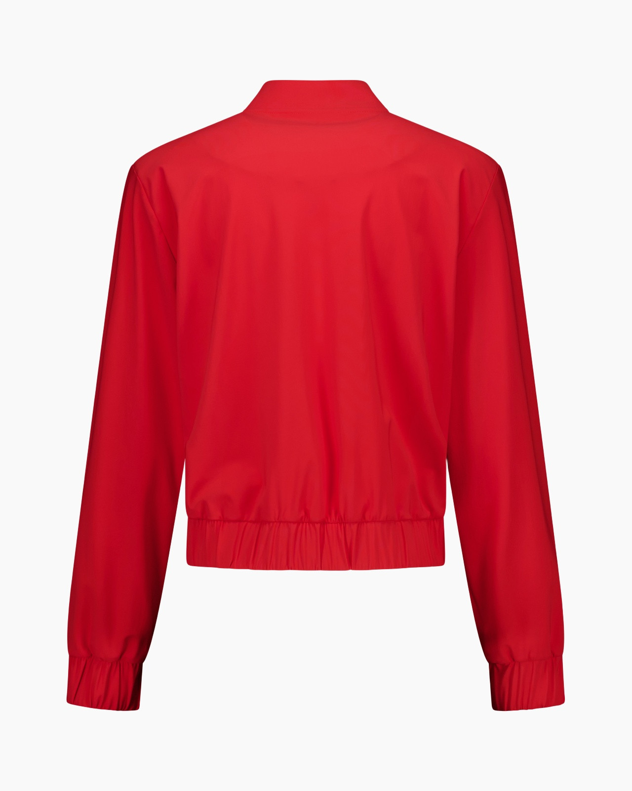 jacket, windbreaker, red, zipper, elastic cuffs
