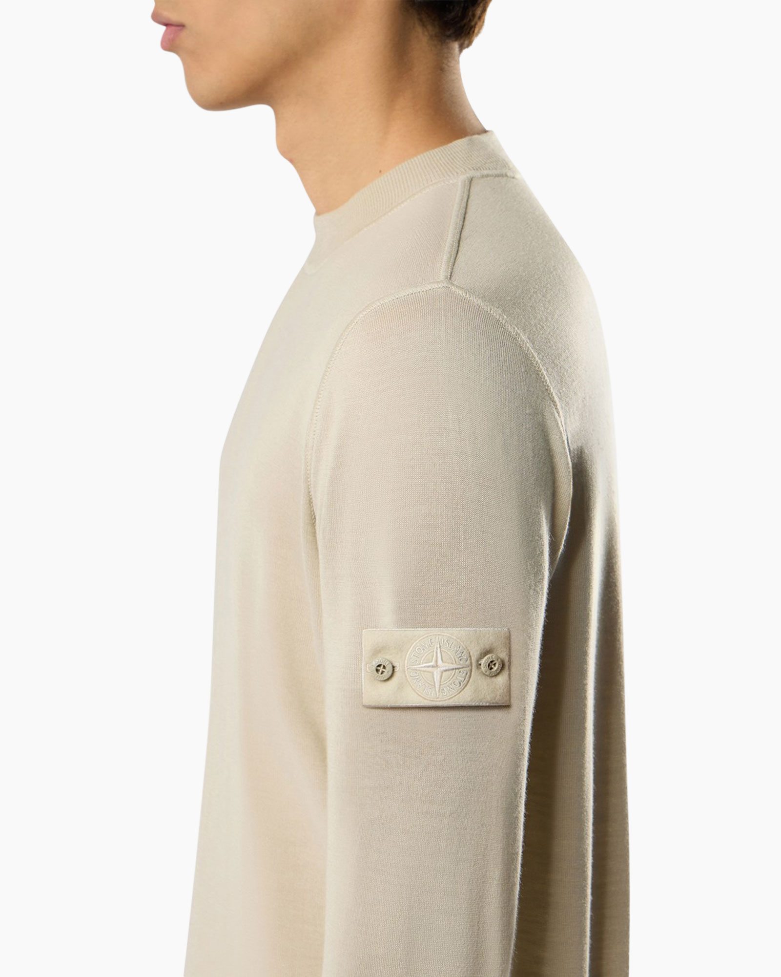 sweatshirt, long-sleeve, beige, patch, logo