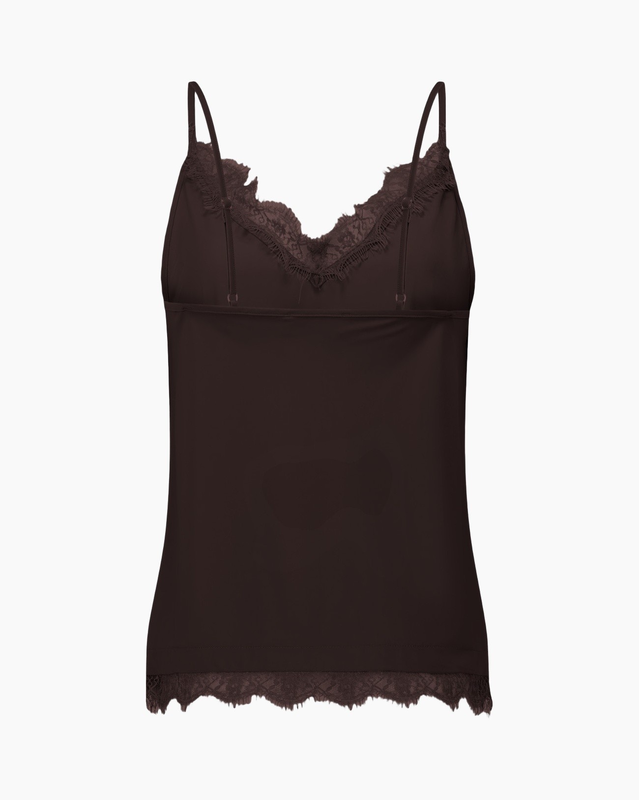 camisole, lace trim, satin, spaghetti straps, brown