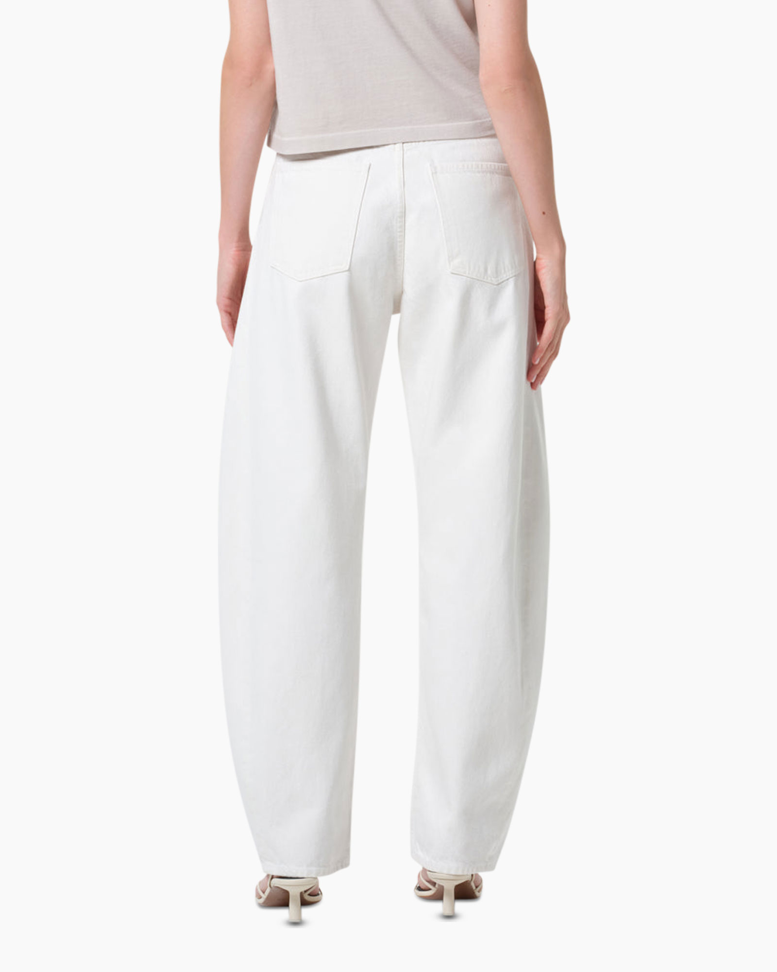 white jeans, wide leg, high waist, cotton, ankle length