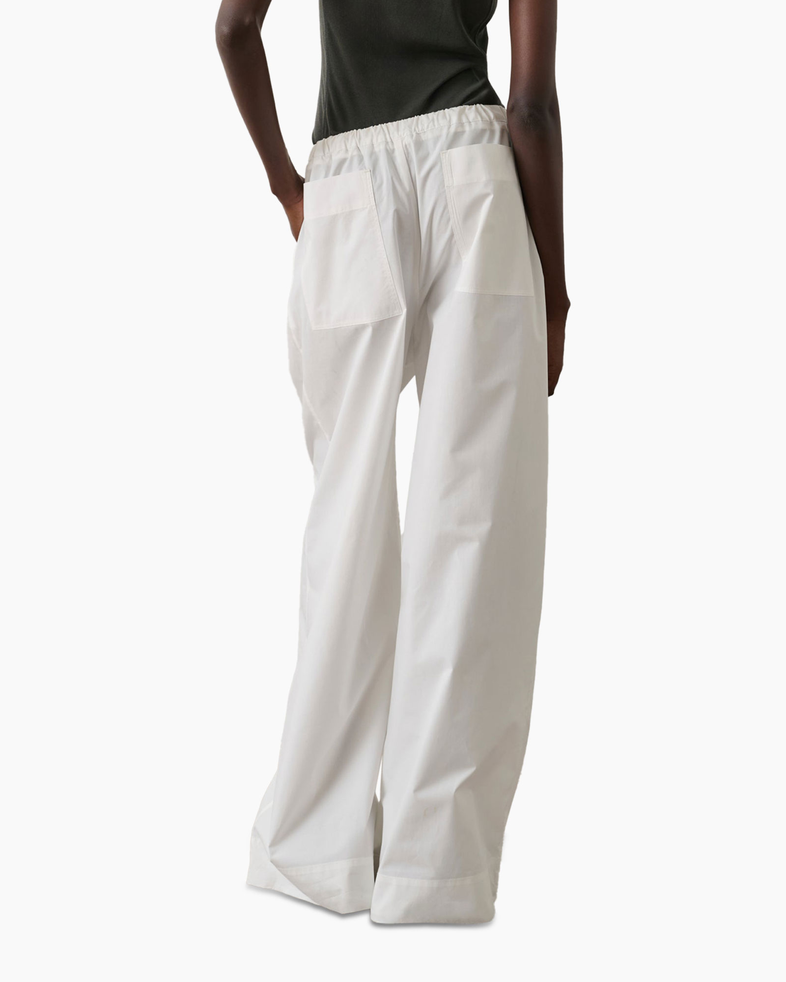 pants, wide-leg, drawstring, linen?, white