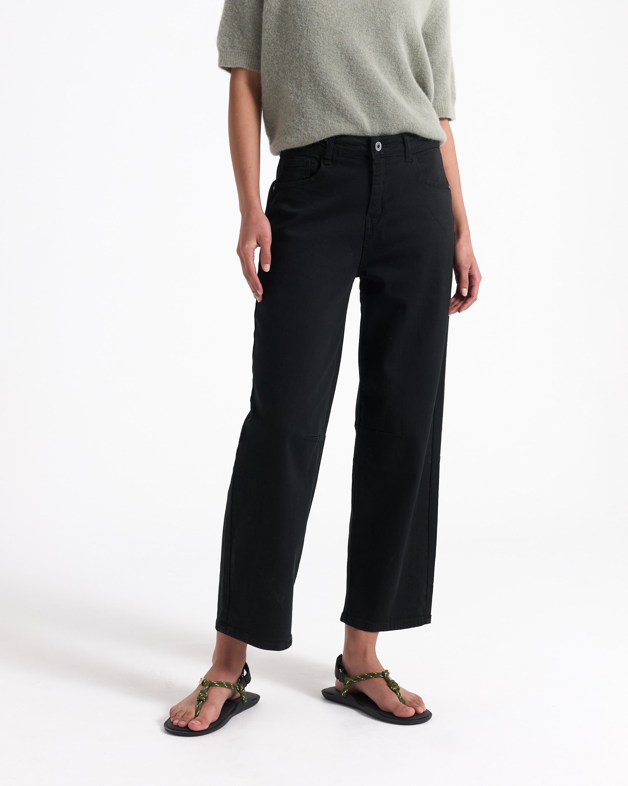 pants, black, cropped, wideleg, casual