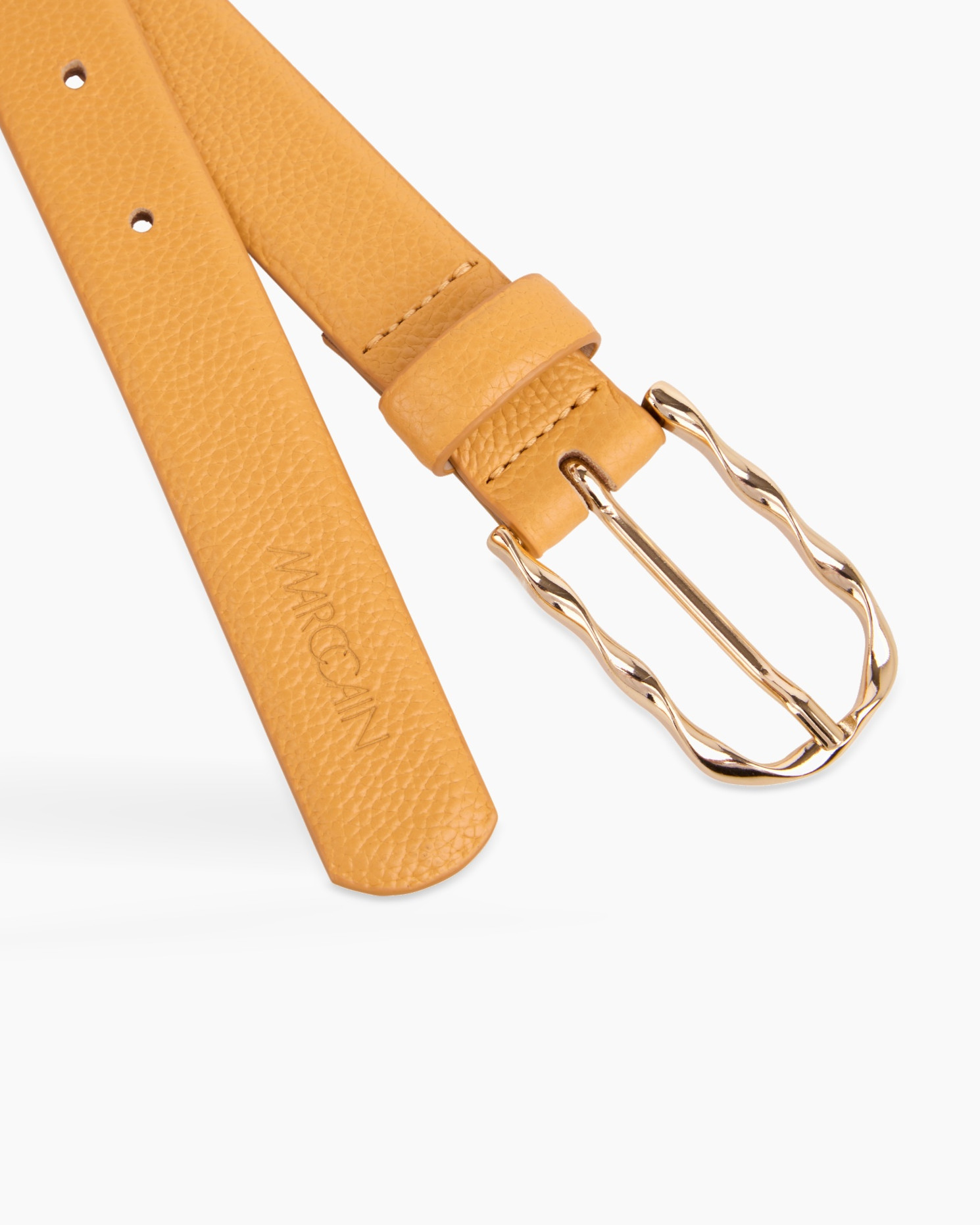 belt, leather, brown, metal buckle, adjustable