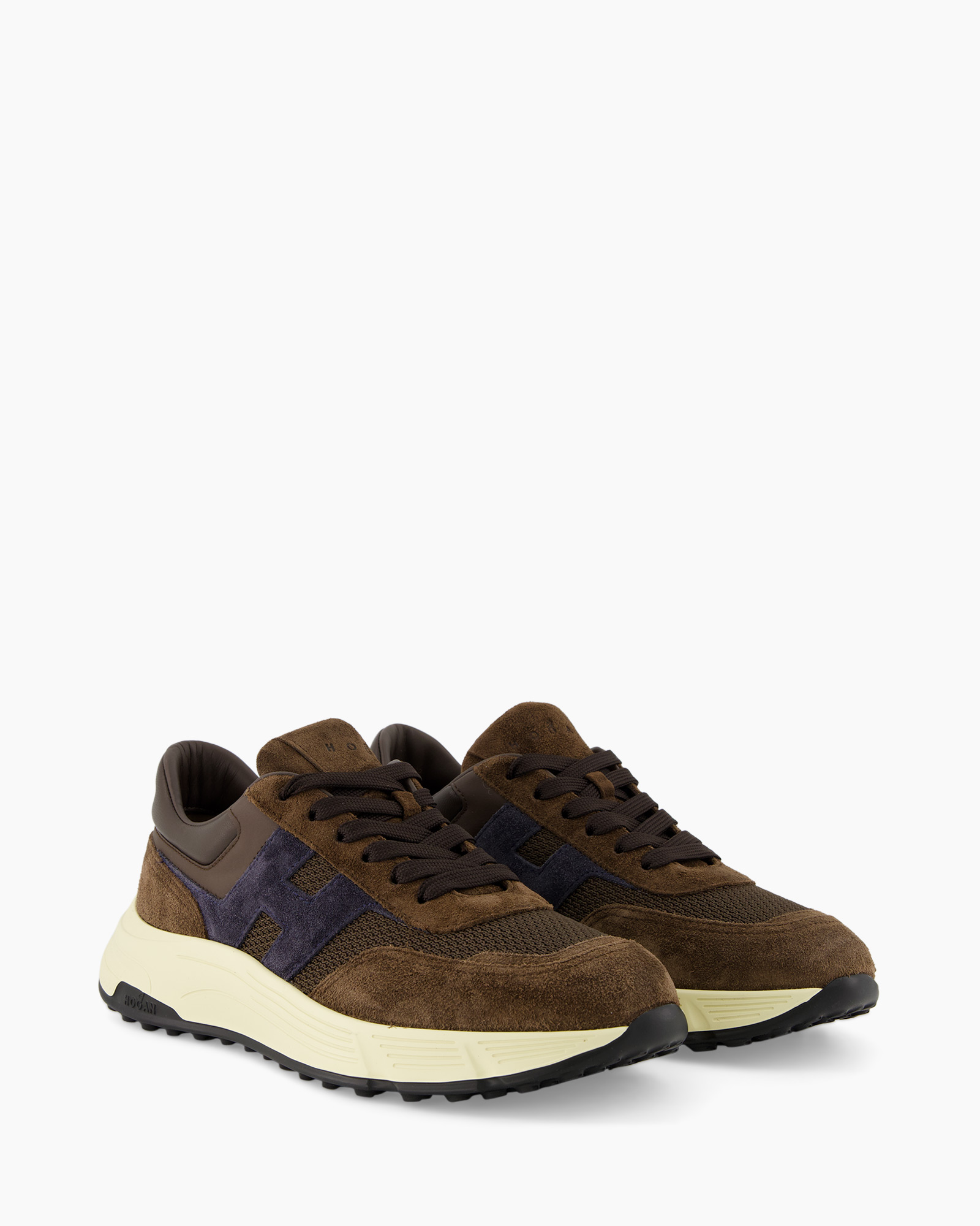 sneakers, brown, suede, mesh, laces