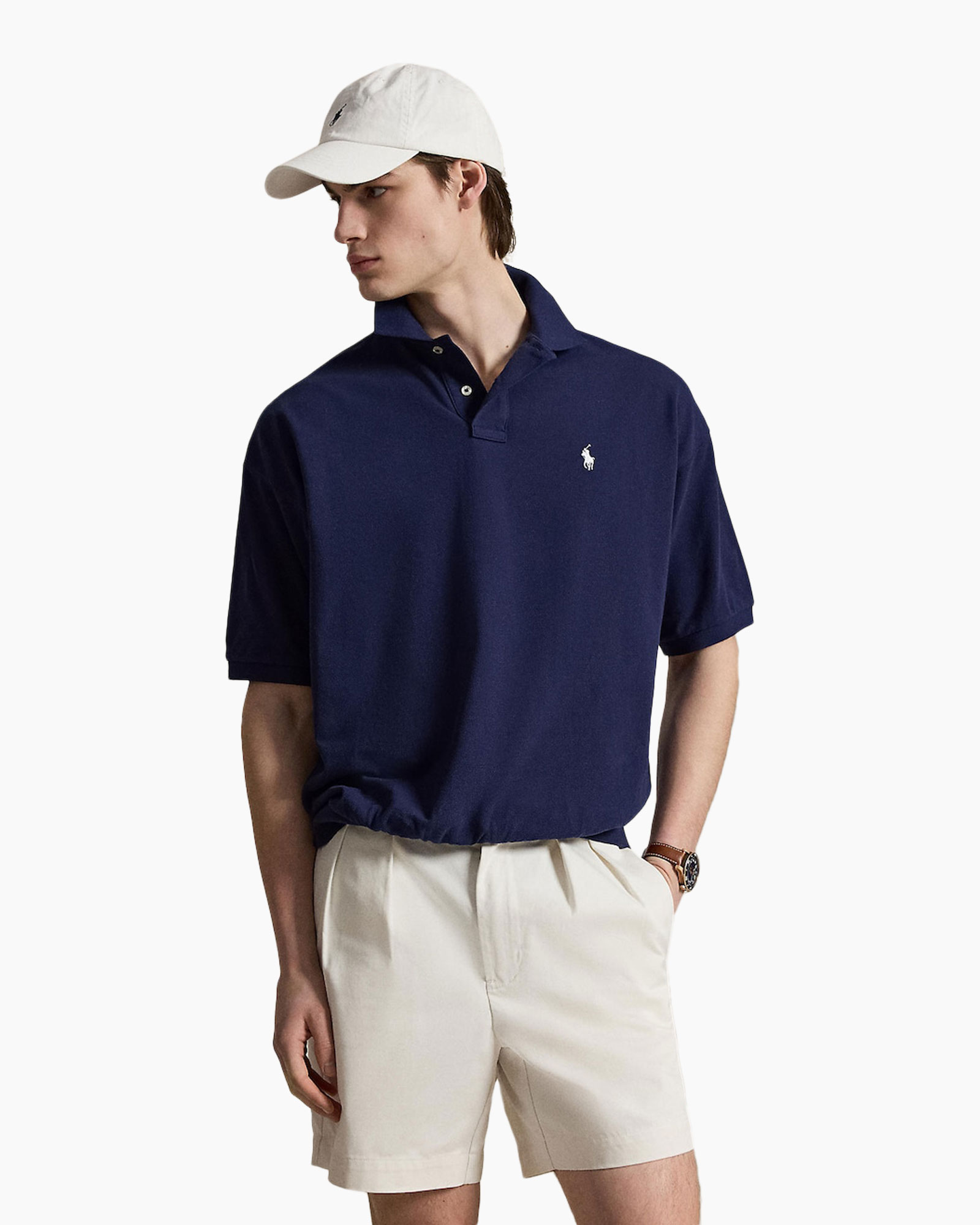 polo shirt, navy polo, short sleeve, polo with collar, casual outfit