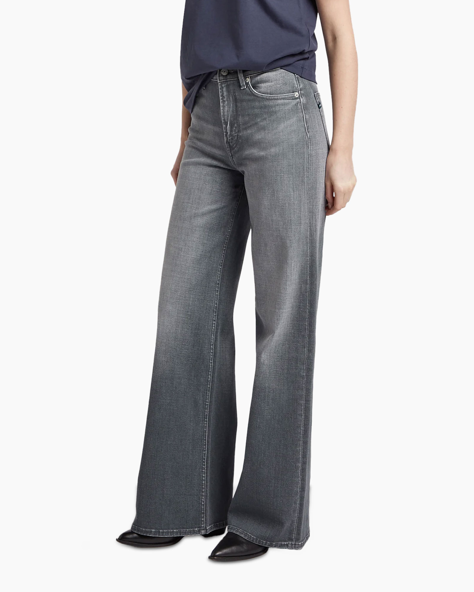 jeans, wide-leg, gray, denim, pants