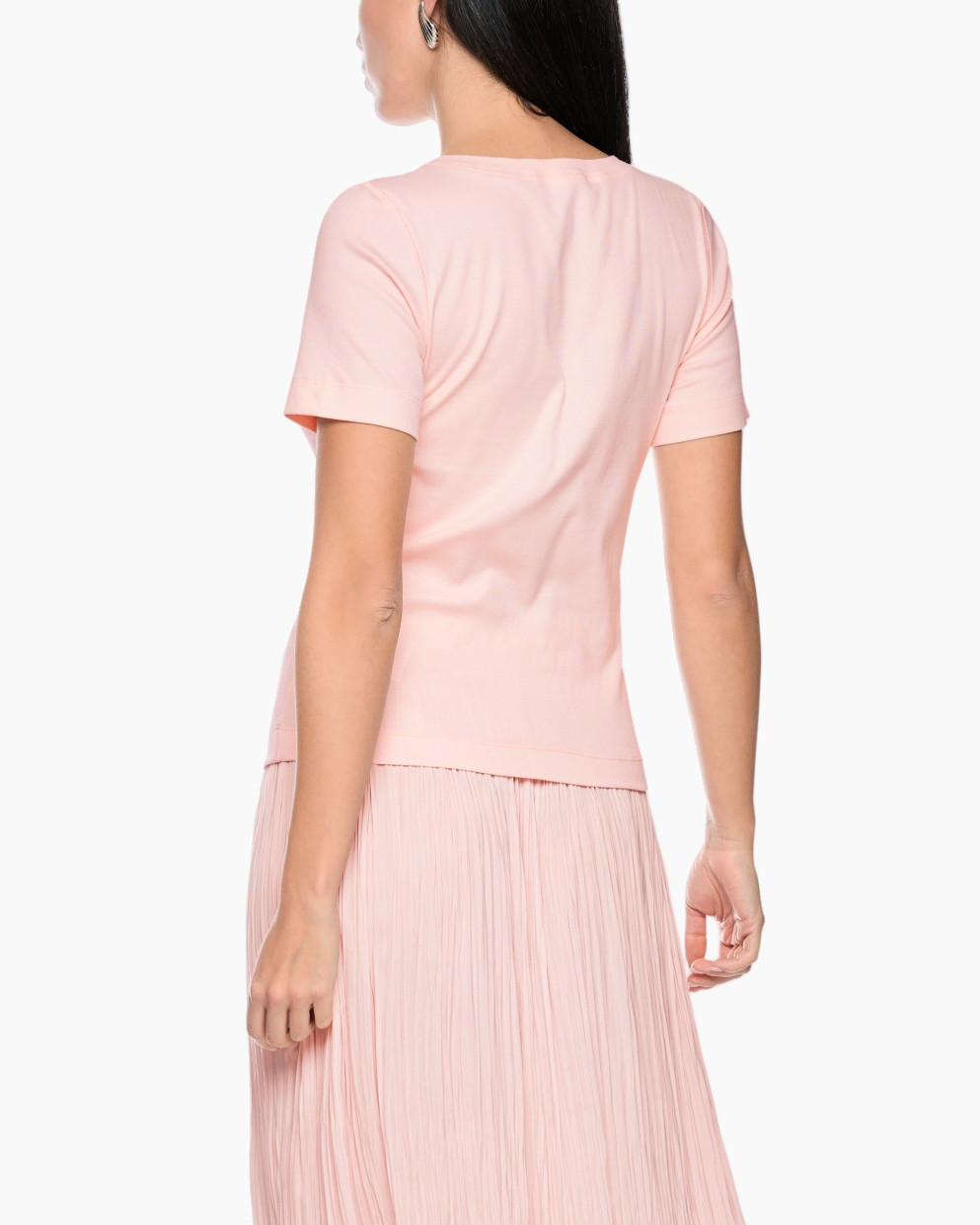 t-shirt, pink, short-sleeve, drawstring, pleated-skirt