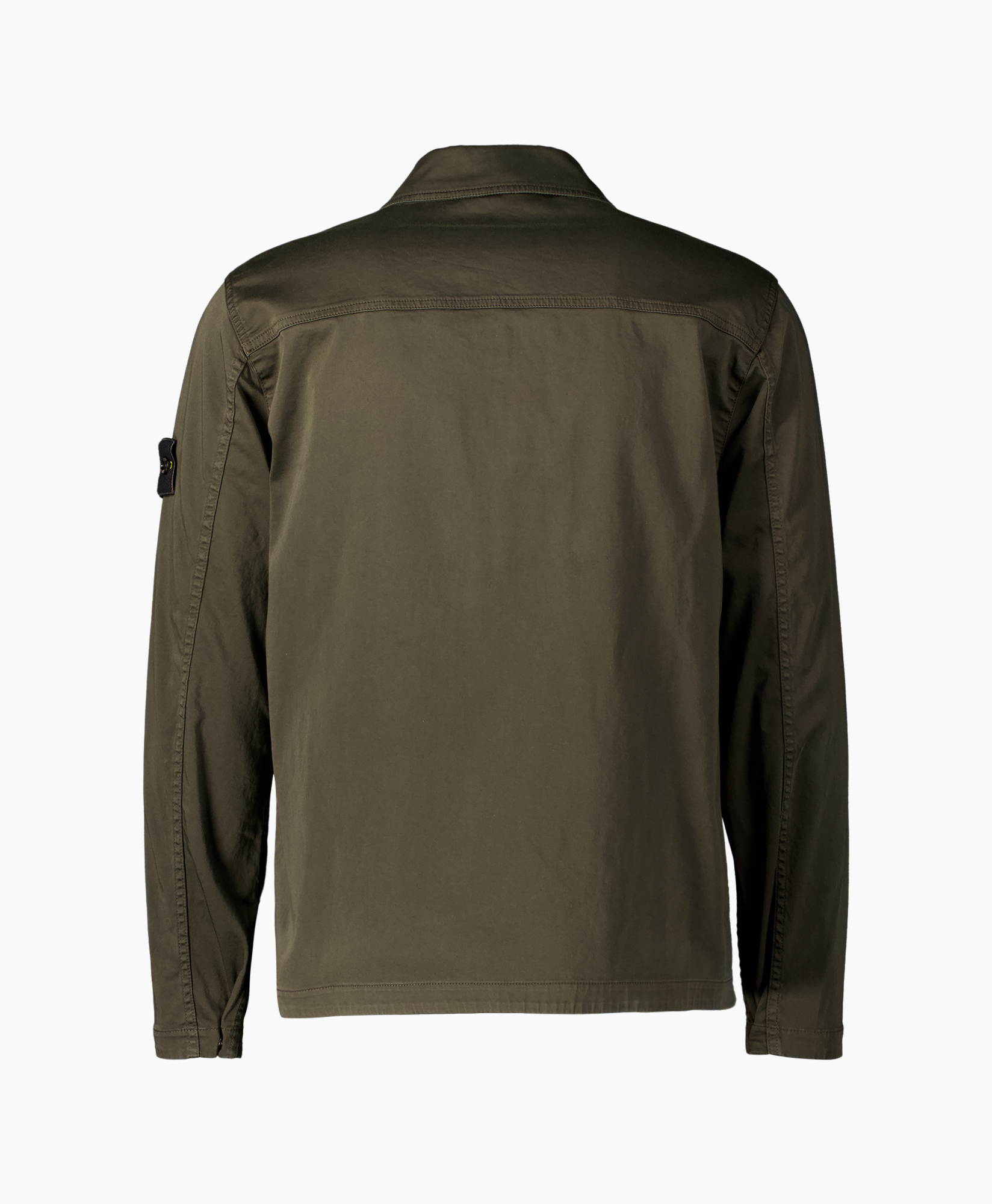 jacket, olive-green, zipper, four-pocket, crew-neck