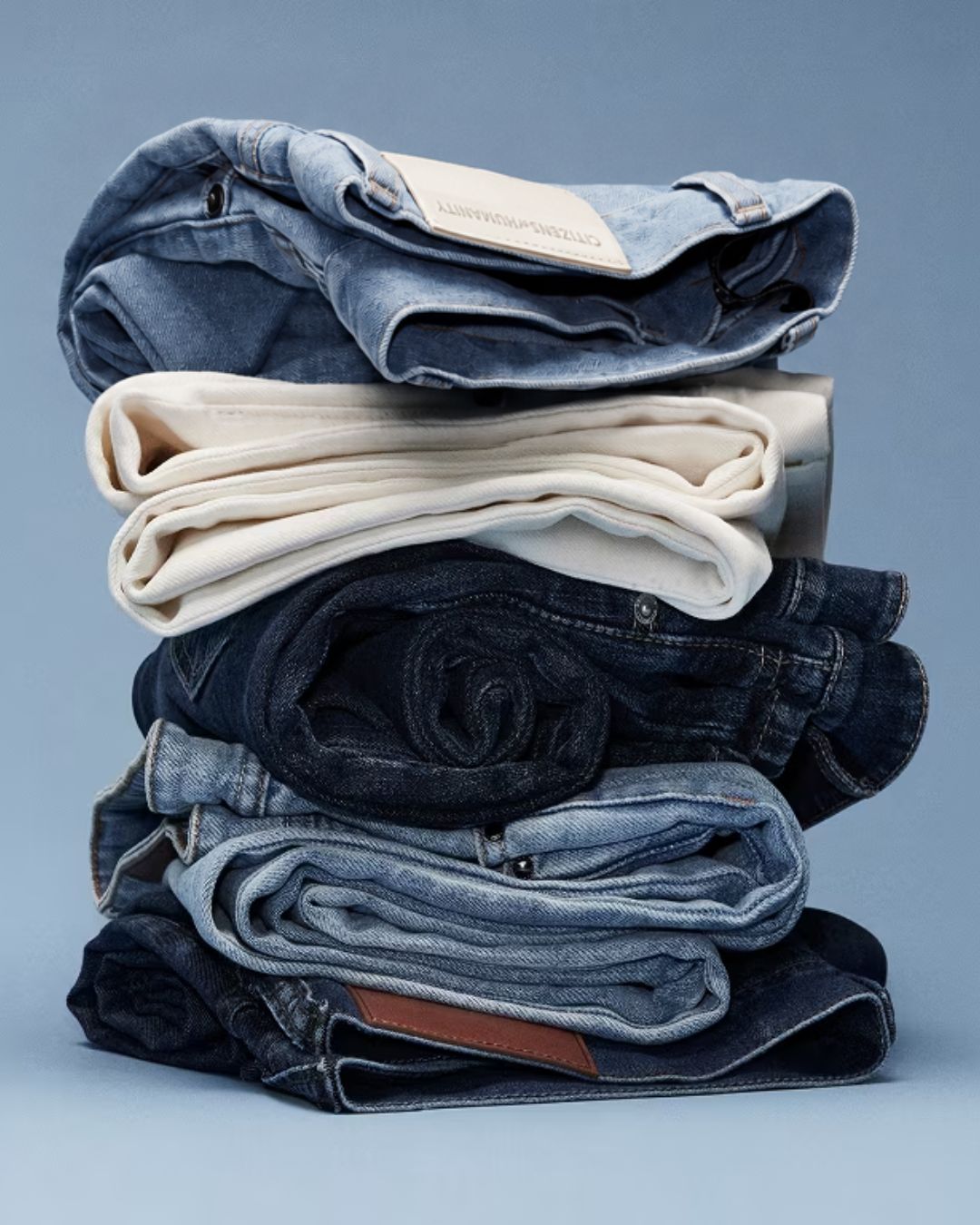 jeans, denim, folded, stacked, pants