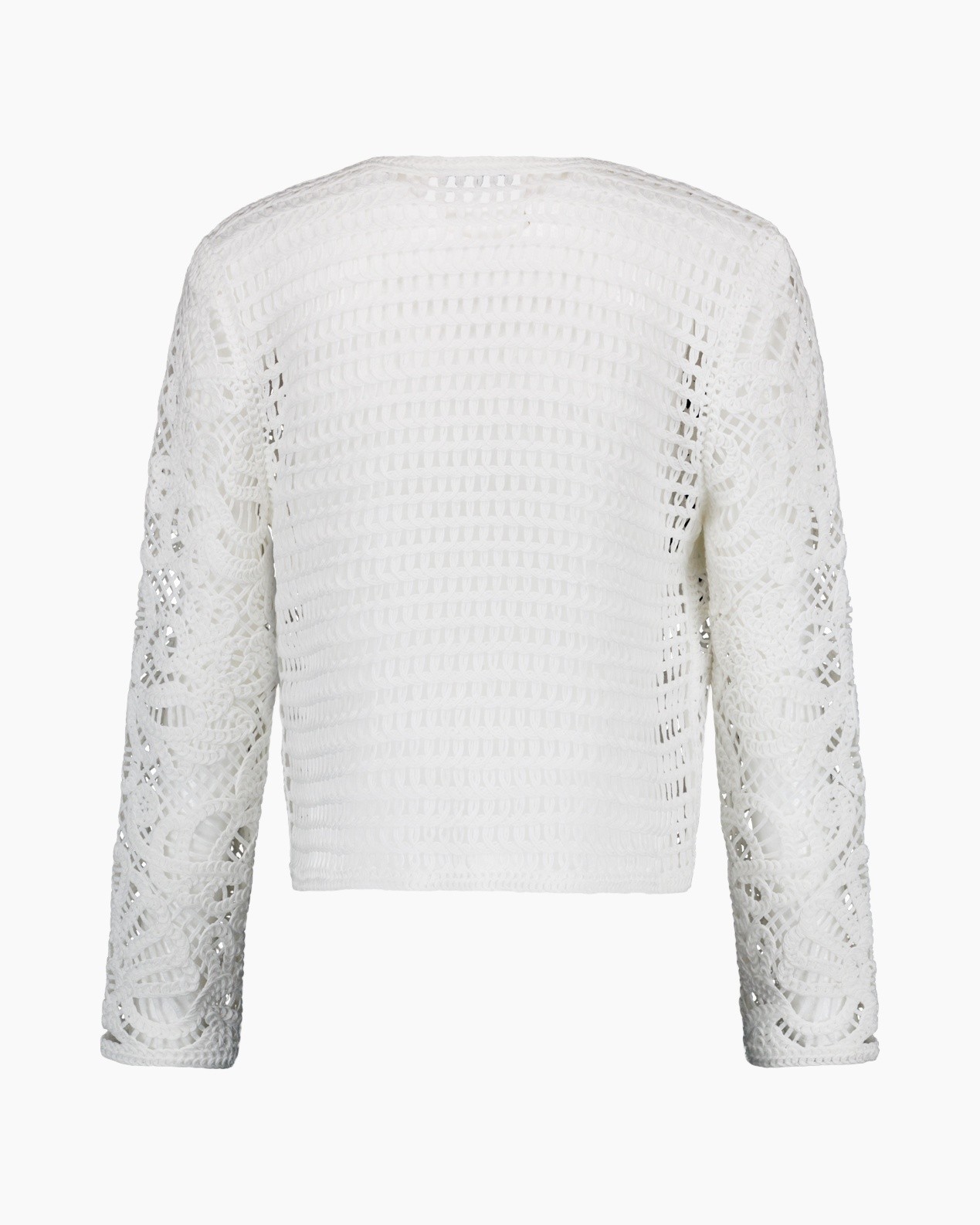 blouse, crochet, white, long-sleeve, texture