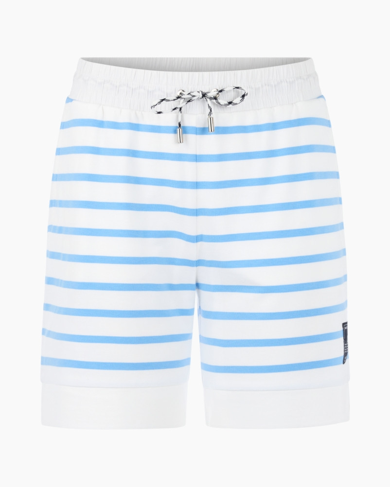 shorts, striped, drawstring, blue, white