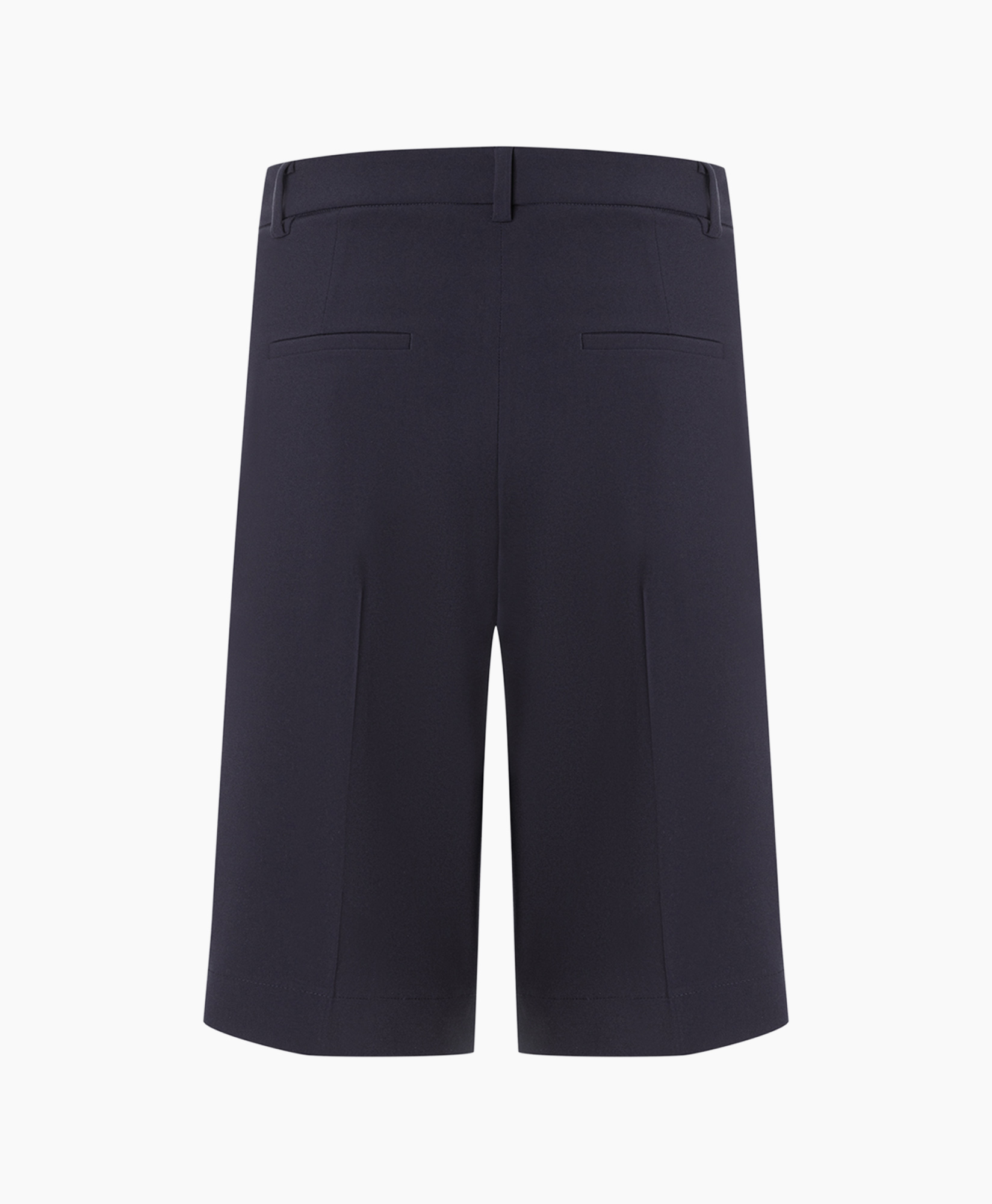 shorts, culottes, navy, mid-length, pleated