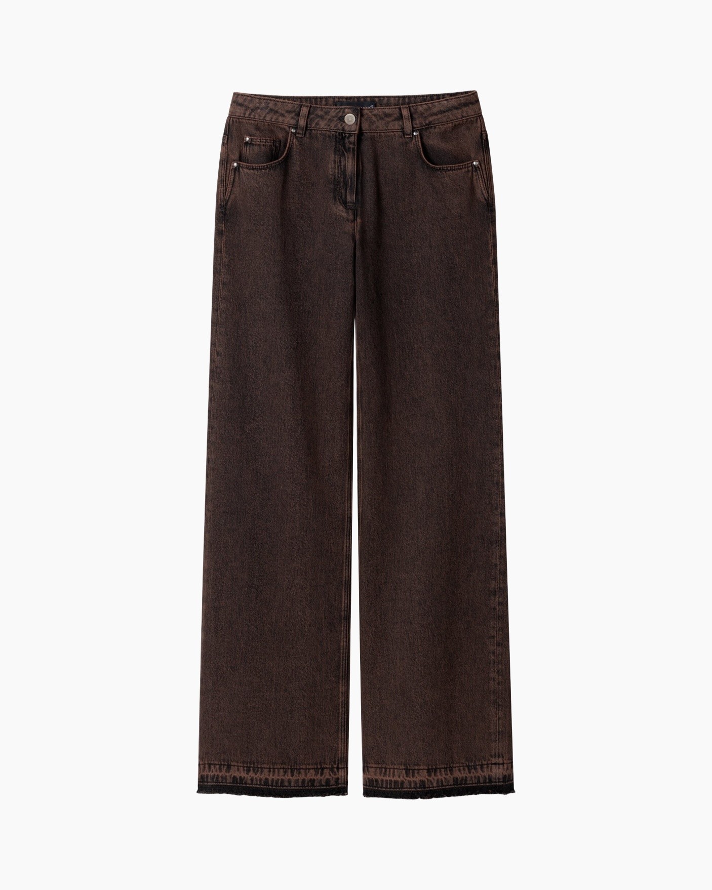 pants, denim, brown, wide leg, pocketed