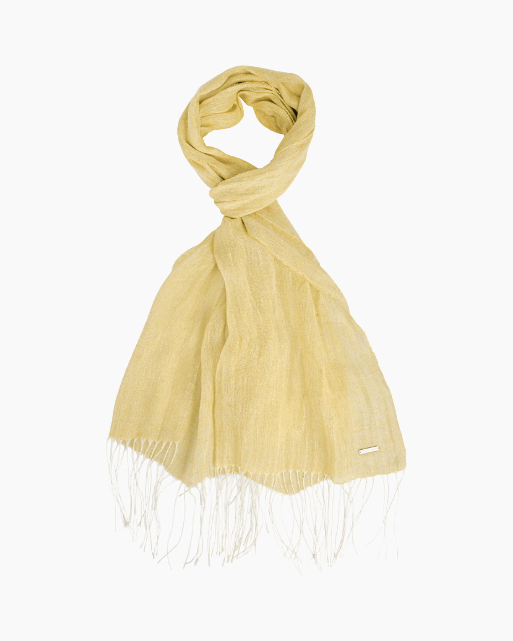 scarf, shawl, fringed, linen, yellow