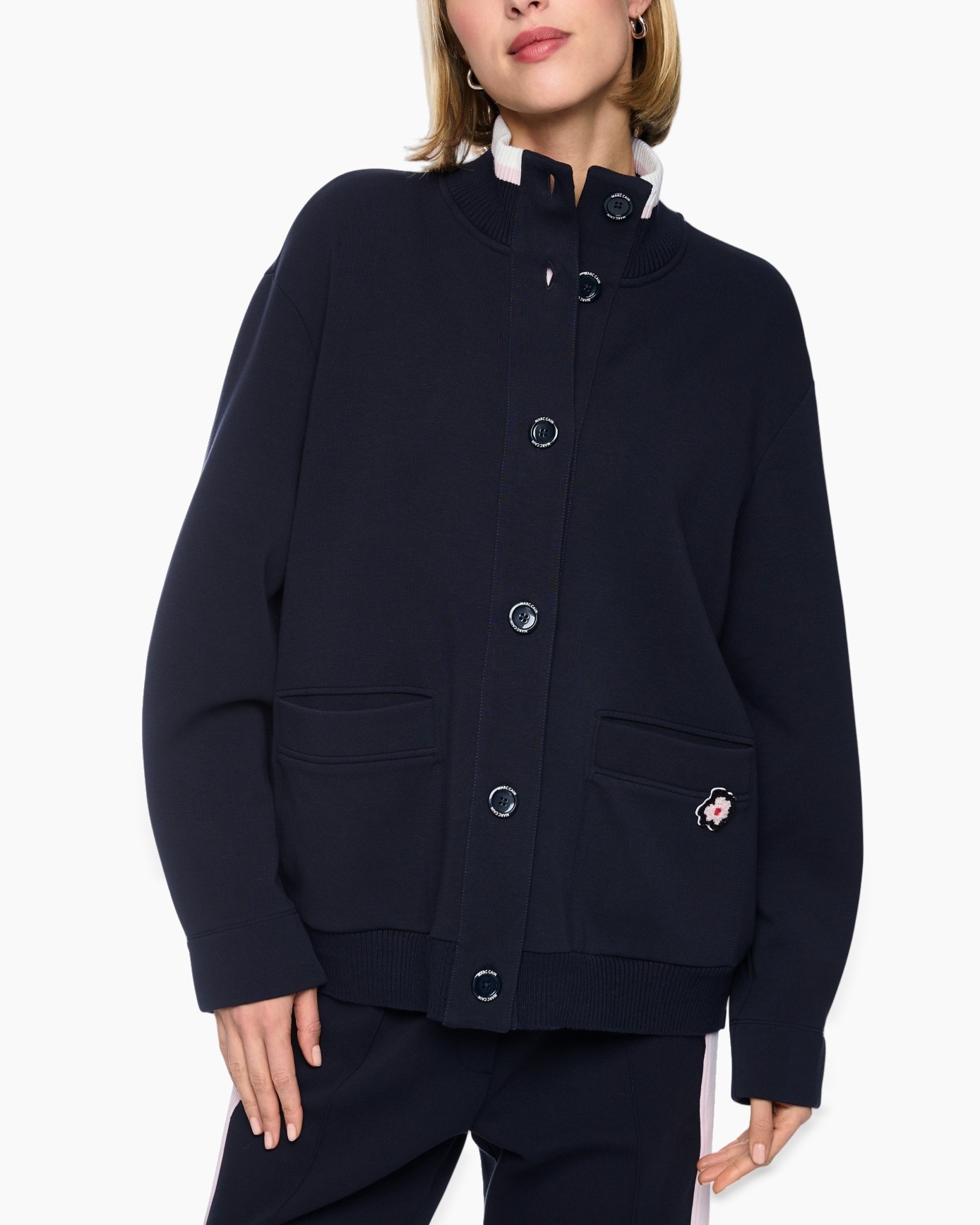 coat, cardigan, button-up, pocket, navy